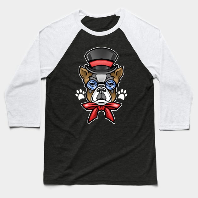 Cute Gentleman Fancy French Bulldog Puppy Baseball T-Shirt by dnlribeiro88